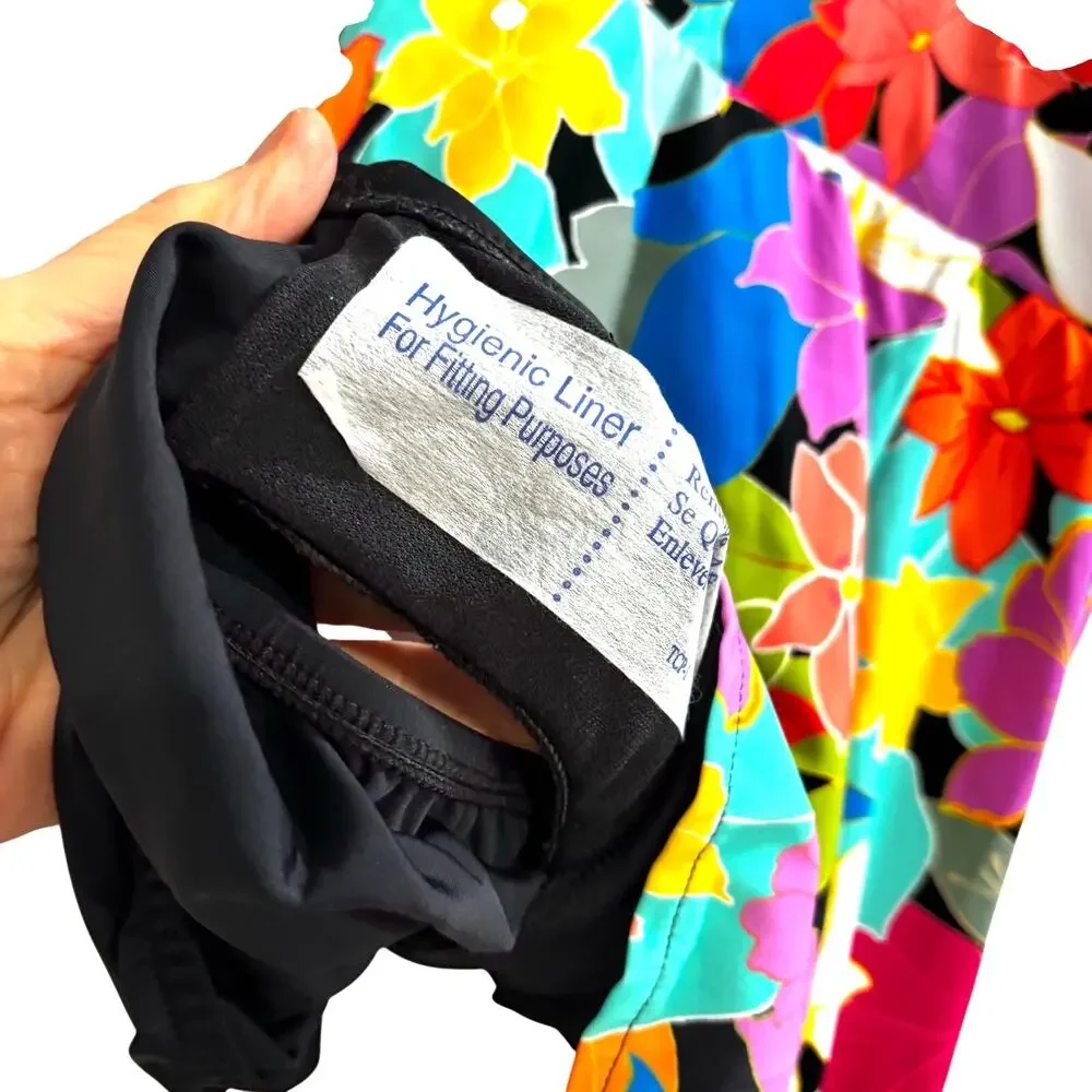 Swim Solutions NWT Tummy Control Swimdress Bathing Suit Floral Multicolor Sz 10 - Picture 4 of 5